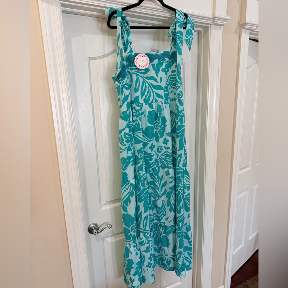 Umgee Teal Floral Dress - Picture 1 of 1
